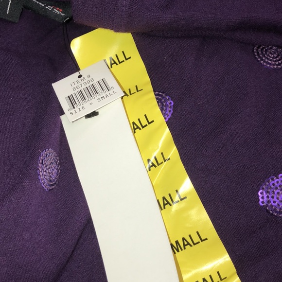 Kersh Sequined Polka Dot Crewneck Sweater Purple New With Tags - Picture 2 of 3